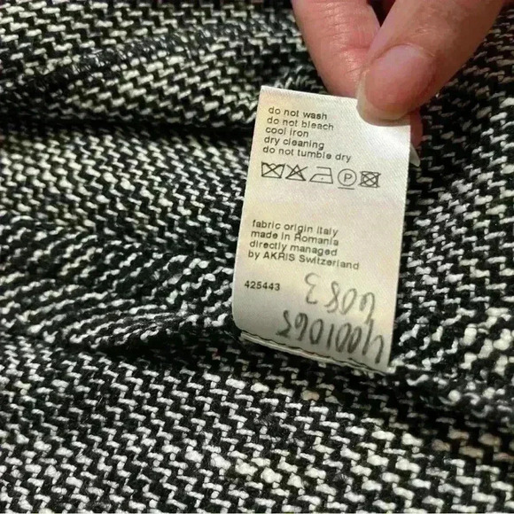 NWT AKRIS Punto Black & White Tweed Fringed Waterfall Front Open Jacket 6 $1490 - Picture 15 of 16
